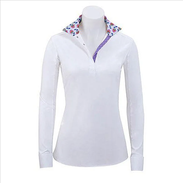 P610G RJ Classics Ladies Paige L/S English Hunt Shirt with Floral & Purple Polka Dot Trim Chenille Blend Fleece Blend Nylon Blend P610G RJ Classics Ladies Paige L/S English Hunt Shirt with Floral & Purple Polka Dot Trim Chenille Blend Fleece Blend Nylon Blend