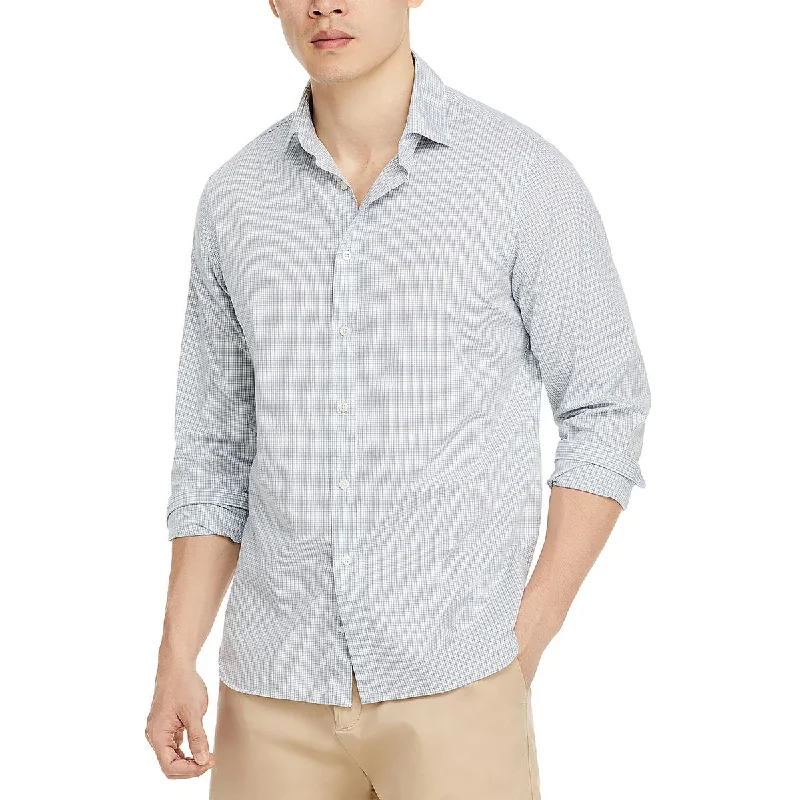 Private Label Mens Glen Plaid Long Sleeve Button-Down Shirt Front Pockets Side Pockets Patch Pockets Private Label Mens Glen Plaid Long Sleeve Button-Down Shirt Front Pockets Side Pockets Patch Pockets