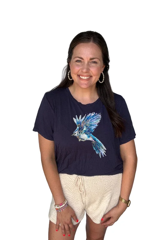 School Spirit Navy Signature BLUEJAY Mascot Tee blue (PRE-ORDER) Chenille Blend Fleece Blend Nylon Blend School Spirit Navy Signature BLUEJAY Mascot Tee blue (PRE-ORDER) Chenille Blend Fleece Blend Nylon Blend