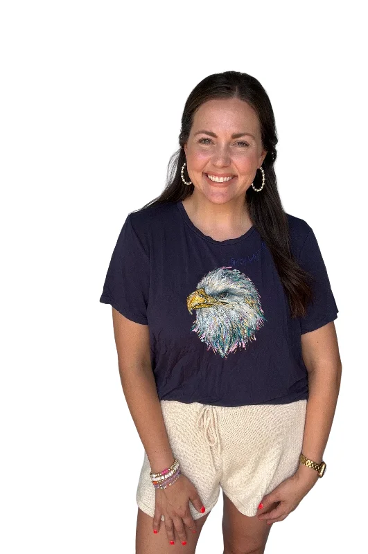 School Spirit Signature EAGLES Mascot Tee Oversized T-Shirt Spandex breathable