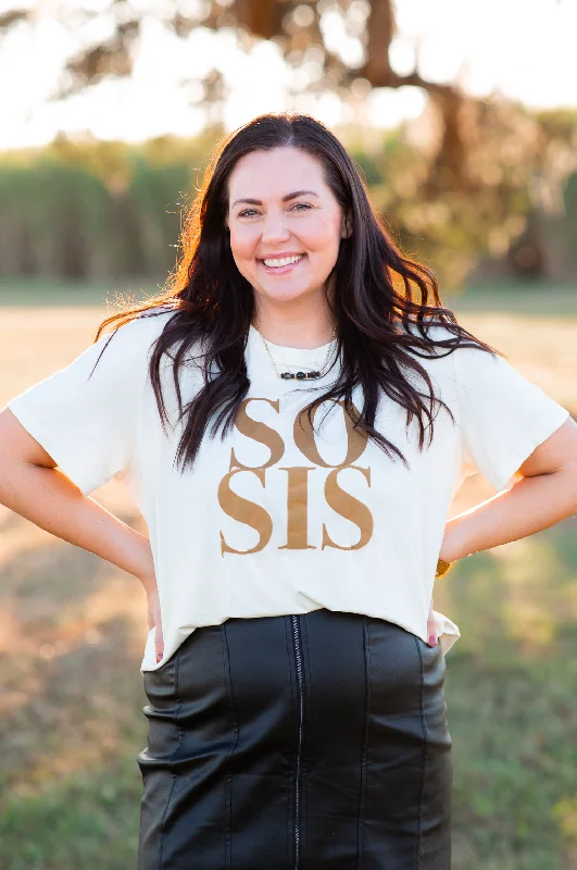 SoSis Branded Tee (cream) Polka Dot Checkered Tartan