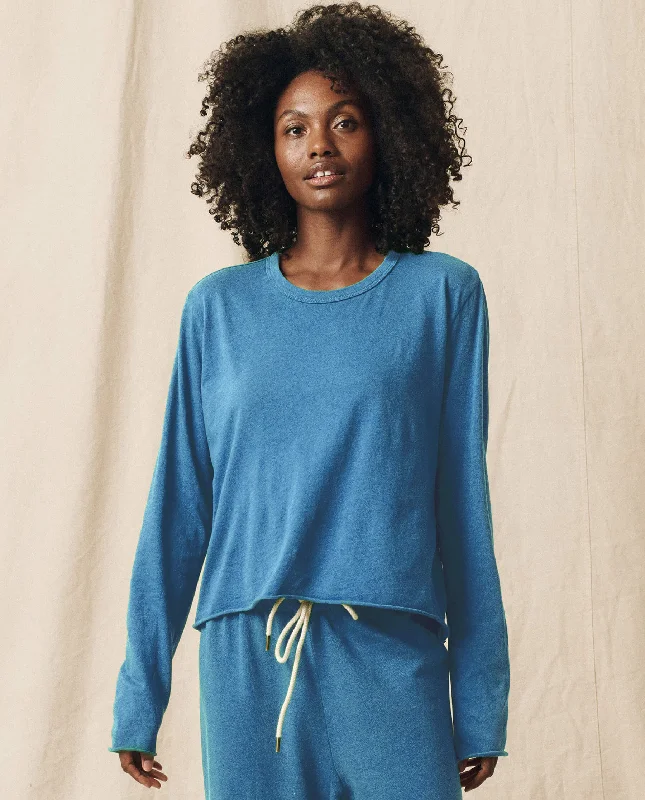 Tshirt The Long T305002 Glacier-Blue Lace Blend Ribbed Blend Corduroy Blend