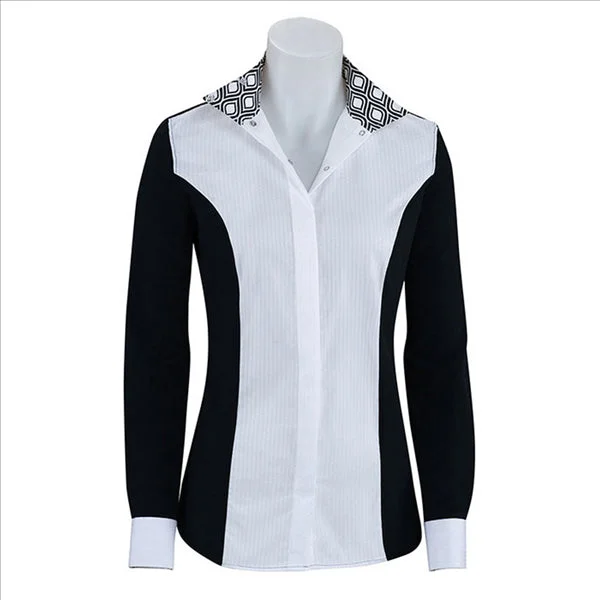U627B RJ Classics Ladies Prestige Linden Black Show Shirt with Swirl Trim Cotton Fabric Linen Fabric Terry Fabric U627B RJ Classics Ladies Prestige Linden Black Show Shirt with Swirl Trim Cotton Fabric Linen Fabric Terry Fabric