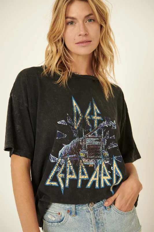 Def Leppard On Through the Night Graphic Tee Fleece Fabric Down Fabric Feather Fabric