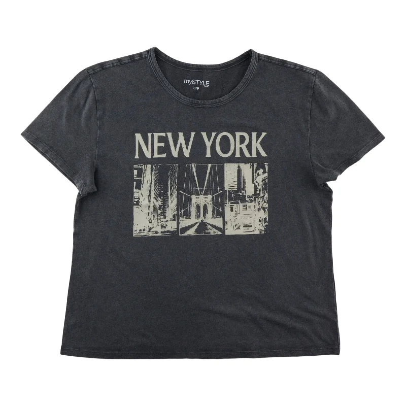 mySTYLE Women's City Screen Tee Iron Safe Non-Iron Wrinkle Free