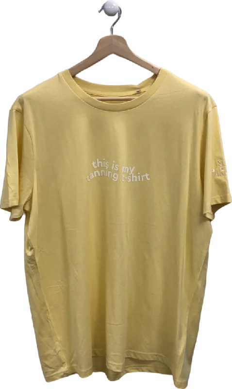 Stanley Stella Yellow Tanning T-Shirt UK XXL Solid Print Embellished