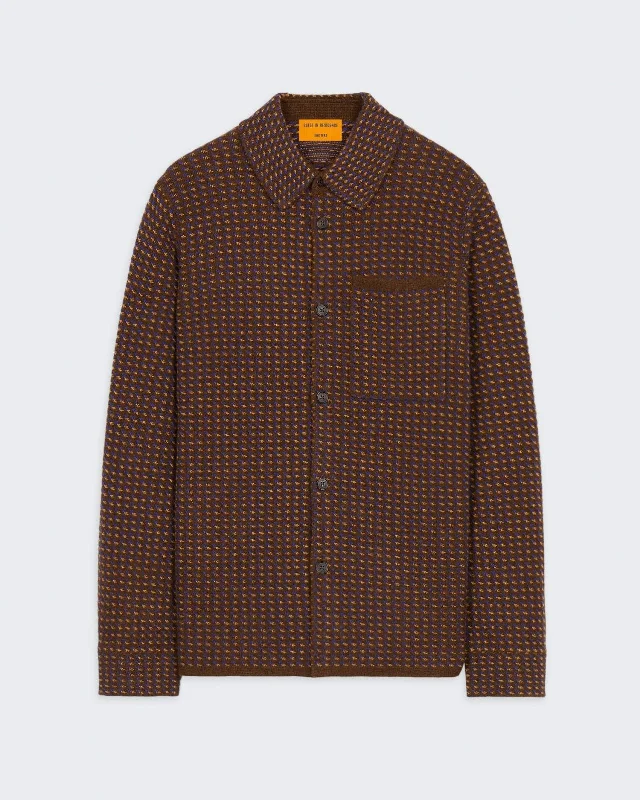 Tweed Work Shirt - Chestnut Combo Graphic Embroidered Appliqued