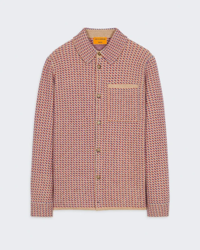 Tweed Work Shirt - Dune Combo Fashionable Trendy Casual